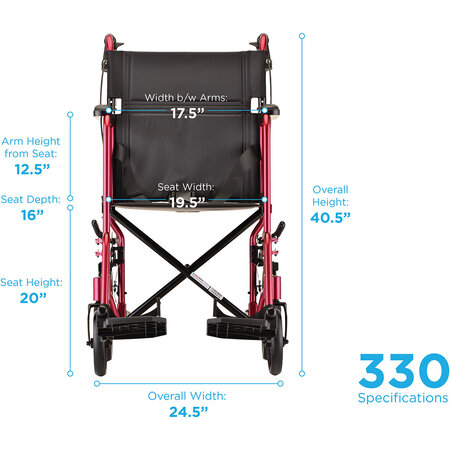 Nova Ortho-Med, INC. Transport Chair W/ Handbrakes
