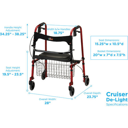Nova Ortho-Med, INC. Cruiser De-Light Rolling Walker