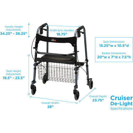 Nova Ortho-Med, INC. Cruiser De-Light Rolling Walker