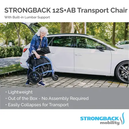 Strongback Mobility Strongback Wheelchair  12S W/ Attendant Brakes 16x16