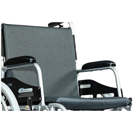 Feather Feather HD 22" Manual Wheelchair (Matte Black) Extra Seat & Back Overlay (Grey)