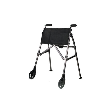 Stander Stander EZ Fold and Go Walker Lite + 5'' wheels and skis - Black Walnut