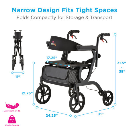 Nova Ortho-Med, INC. Gemini 2 in 1 Rollator