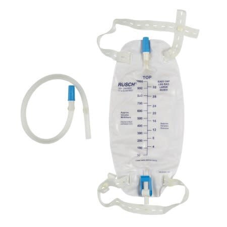 TeleFlex Urinary Leg Bag Easy Tap Anti-Reflux Valve Sterile 950 mL Vinyl