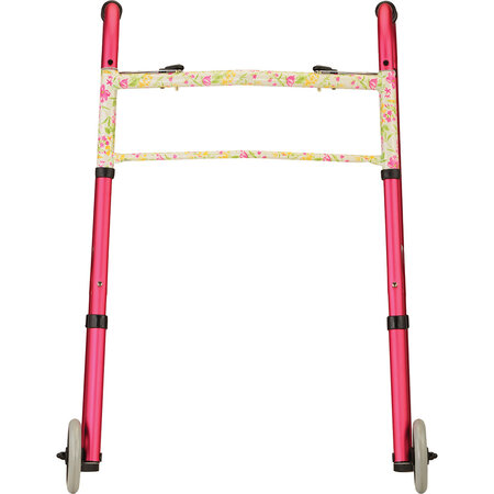 Nova Ortho-Med, INC. FLD WLKR W/5" WHEELS DSNR PINK