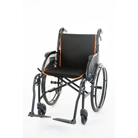 Feather Feather 18" Manual Wheelchair (Matte Black) Includes Seat & Back Overlay, Swingaway Legrests, 18" Seat Width