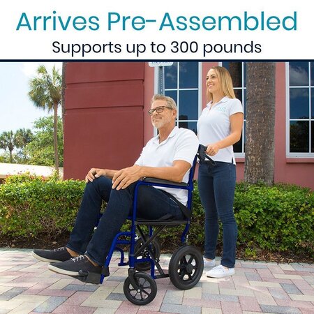 Vive Health Transport Wheelchair, Black