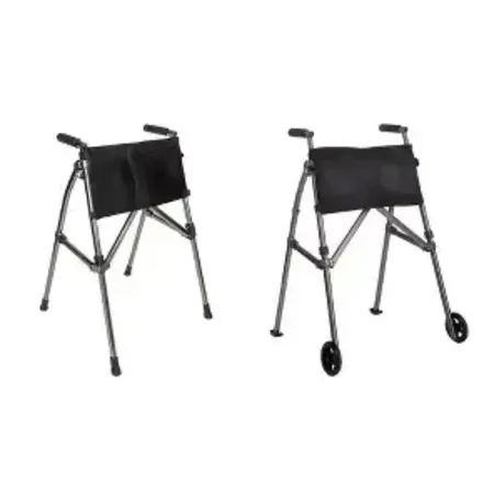 Stander Stander EZ Fold and Go Walker Lite + 5'' wheels and skis - Black Walnut