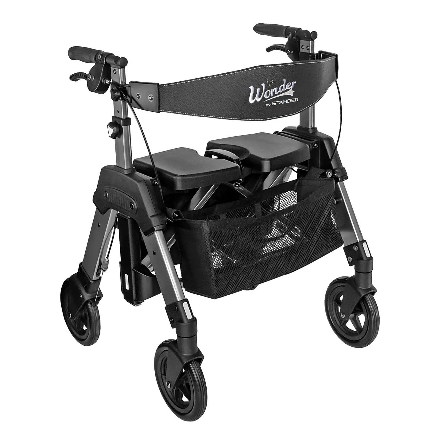 Bariatric EZ Fold-N-Go Rollator Black Walnut - Lindsey Medical Supply