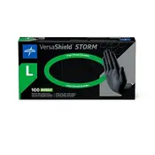 Medline Industries VersaShield Black Nitrile Gloves Large