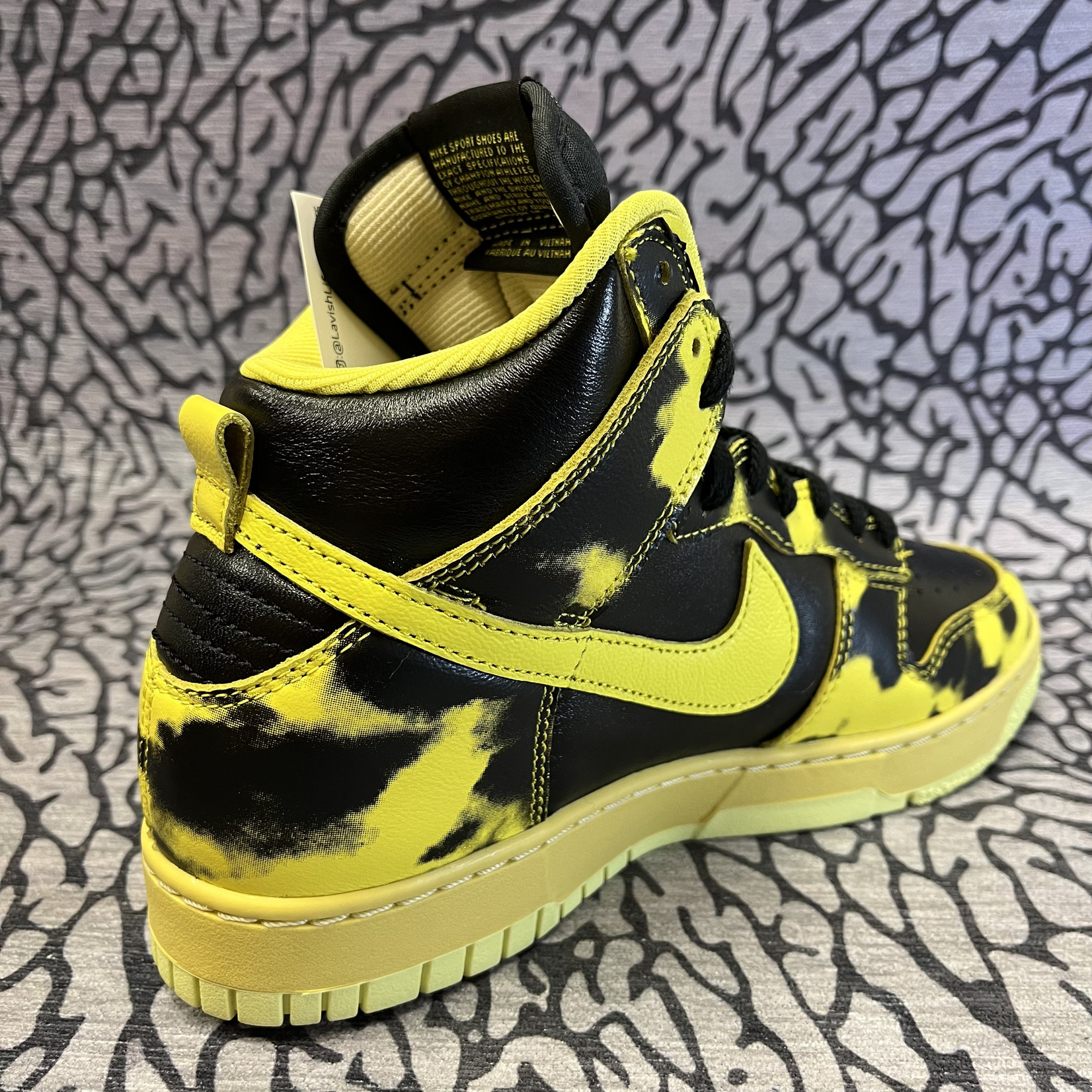 SNKNIKE DUNK HIGH 1985 YELLOW ACID WASH 28 - 靴