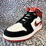 Jordan Pre-owned Air Jordan 1 Mid White Plaid GS