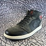 Jordan Pre-owned Air Jordan 1 Retro Mid Black Gym Red Anthracite Rep Box