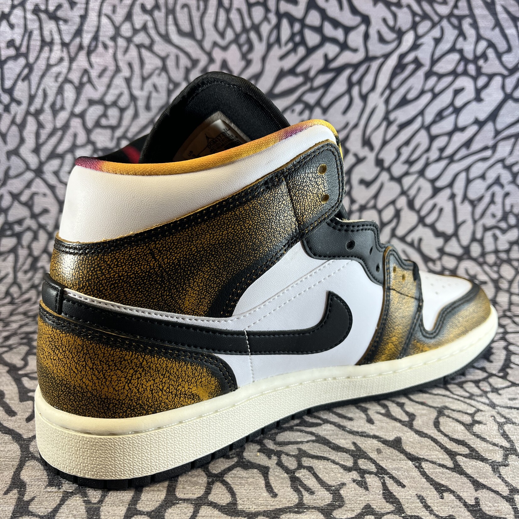 Jordan Air Jordan 1 Mid SE Orange Wear Away Lavish Life Sneakers