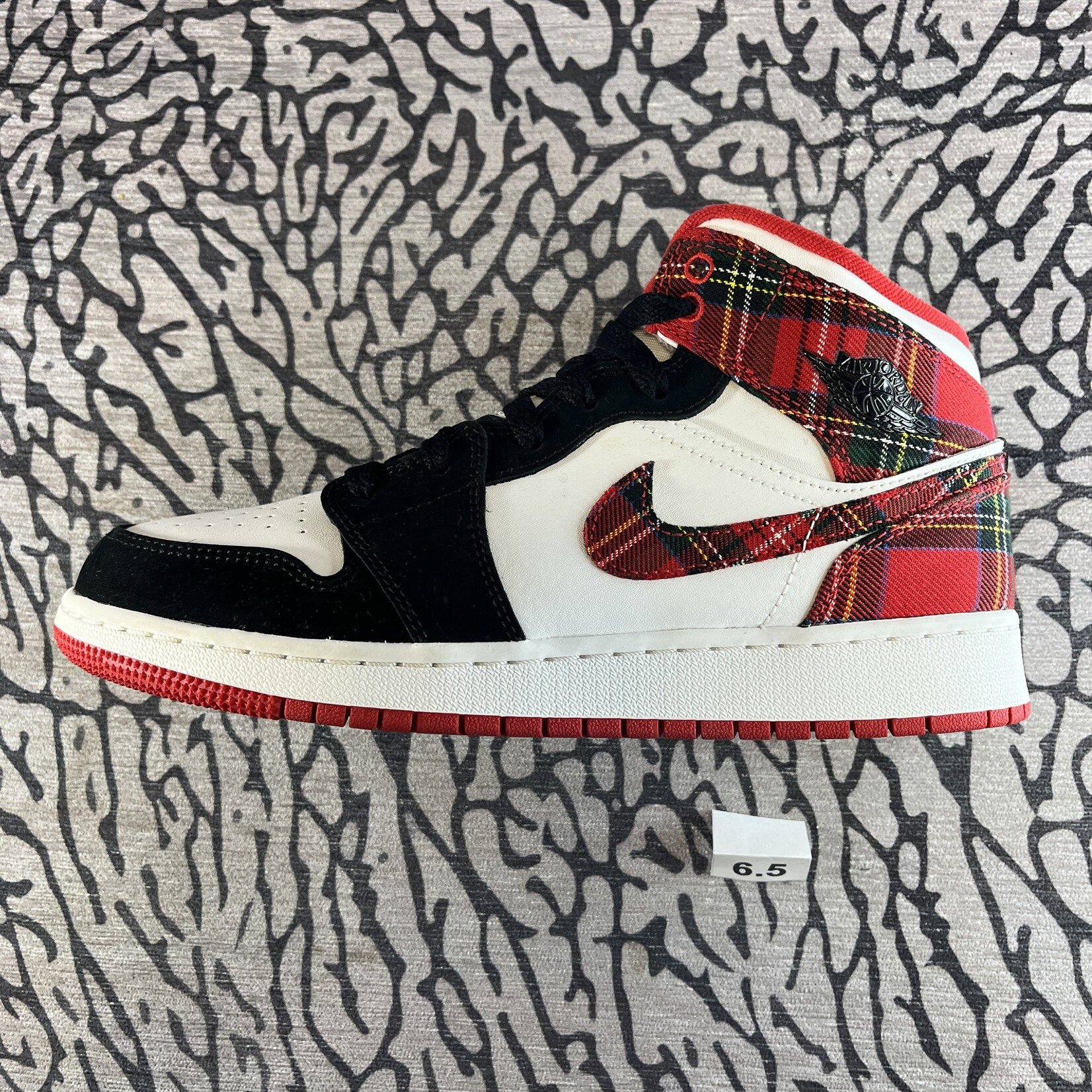 Jordan Pre-owned Air Jordan 1 Mid White Plaid GS