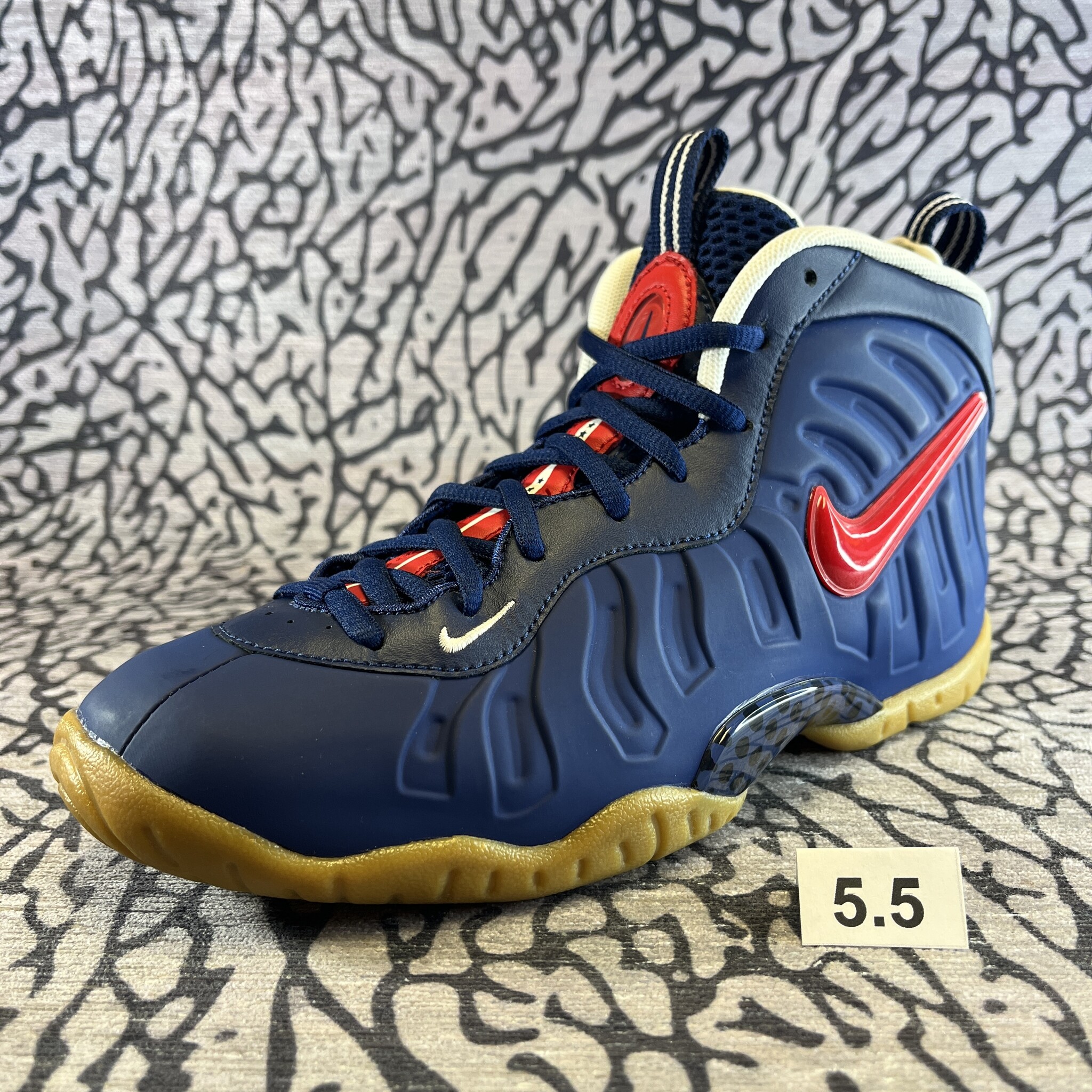 Nike Pre-owned Nike Air Foamposite Pro Blue Void University Red GS - Lavish  Life Sneakers