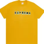 SUPREME BLACK AND YELLOW LOGO TEE - BLACK – Thevaultdtx