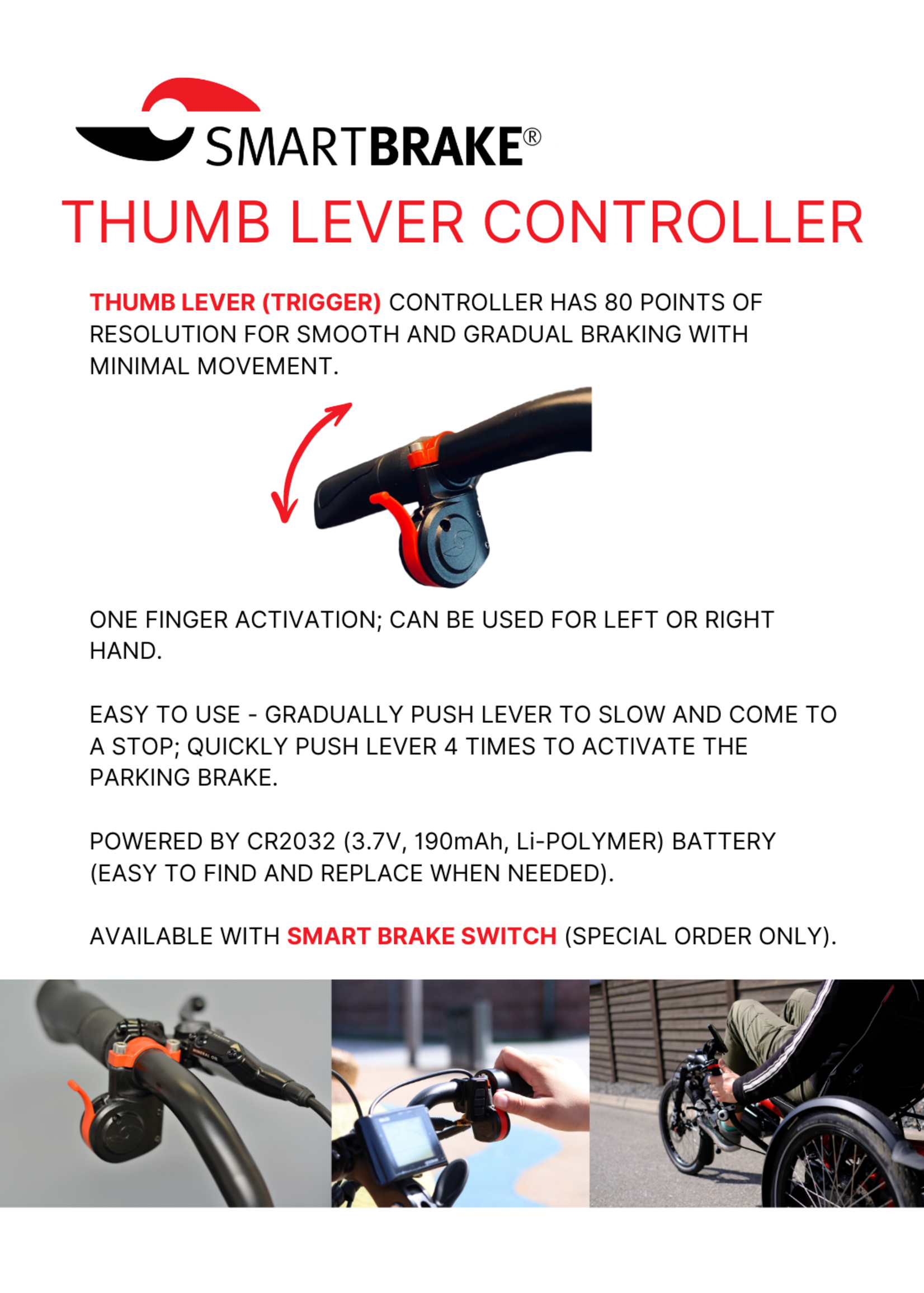Smart Brake Smart Brake Thumb Lever Controller