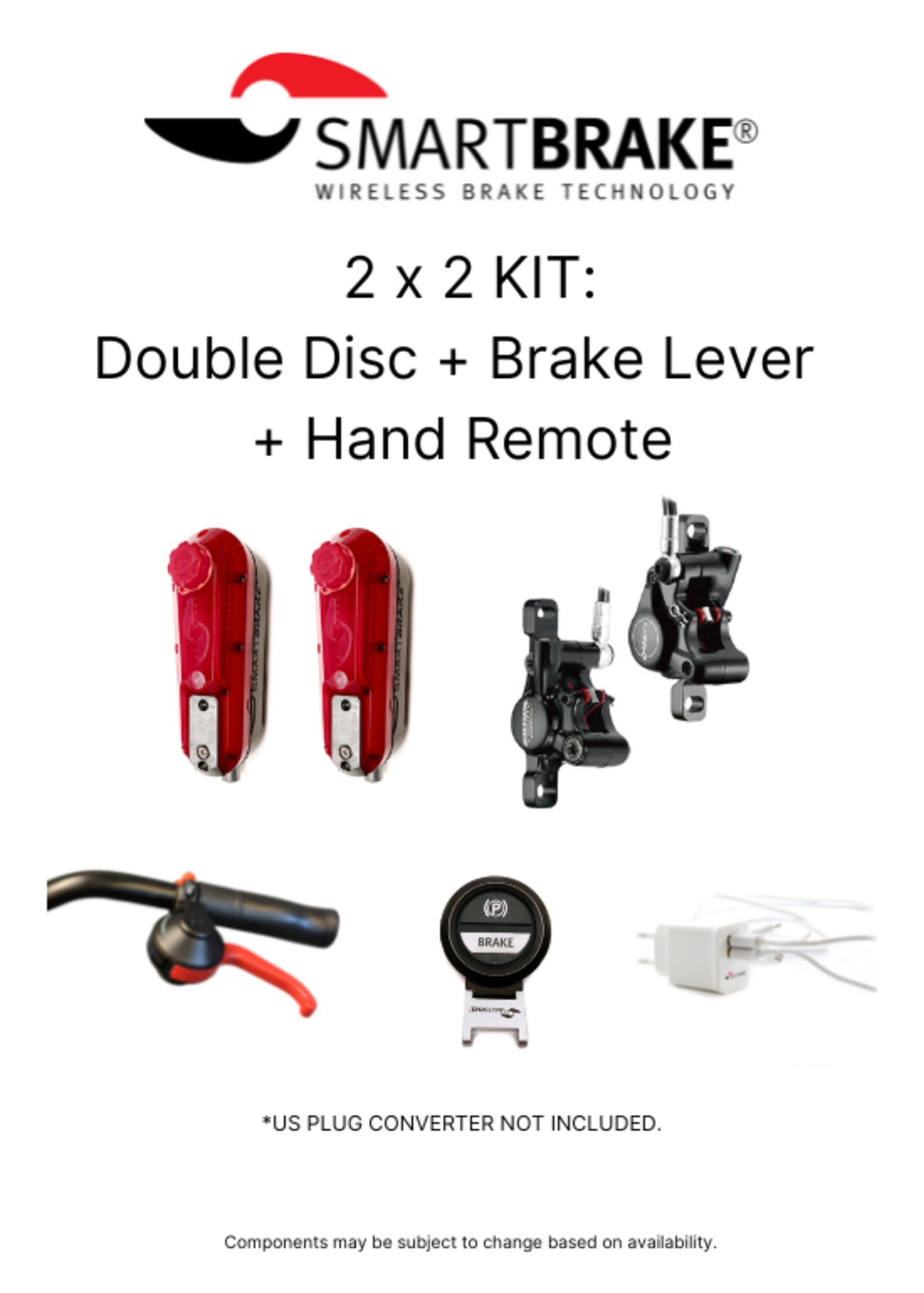 Smart Brake Smart Brake 2x2 Kit: Double Disc + Brake Lever + Hand Remote