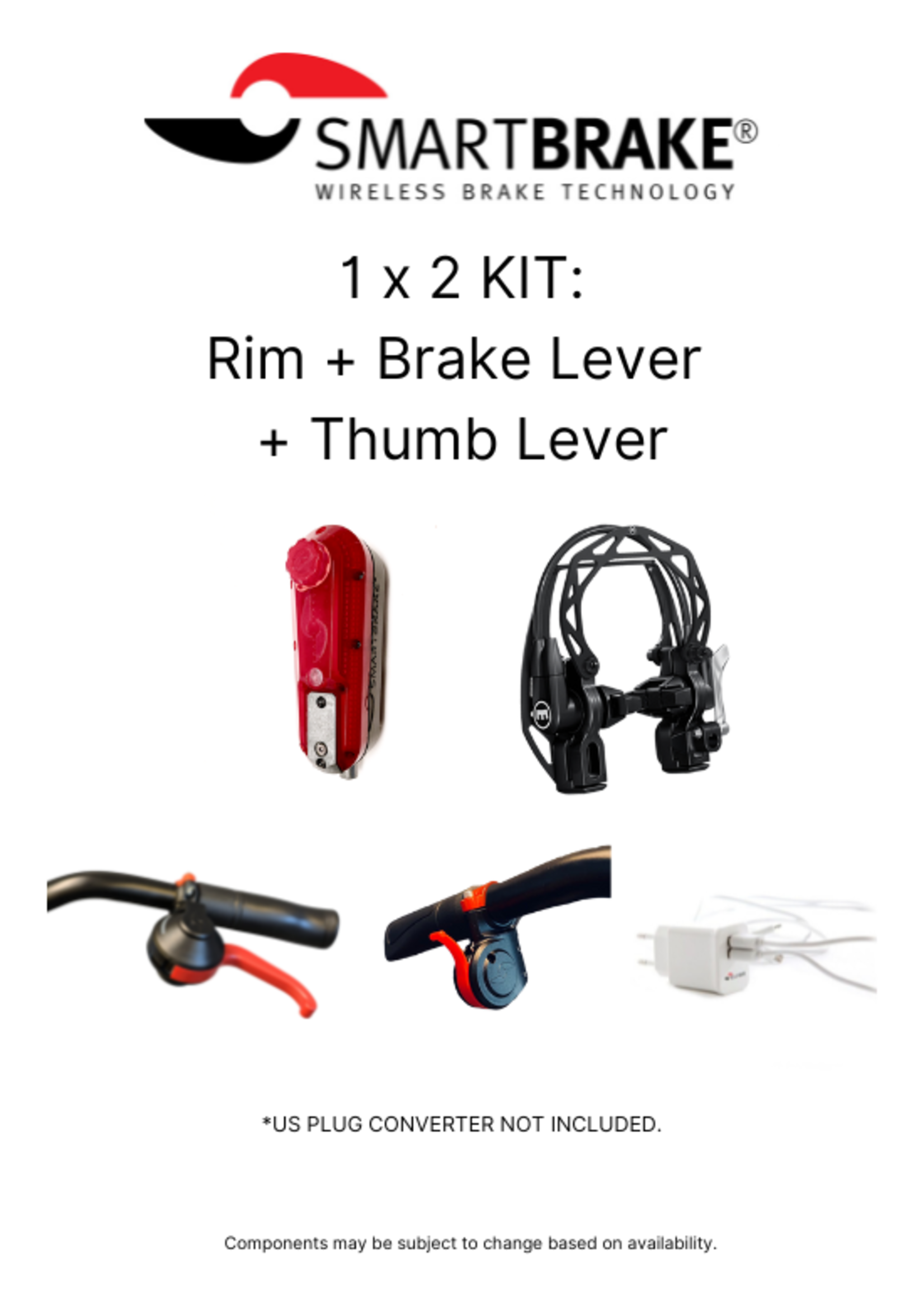Smart Brake Smart Brake 1x2 Kit: Rim + Brake Lever + Thumb Lever