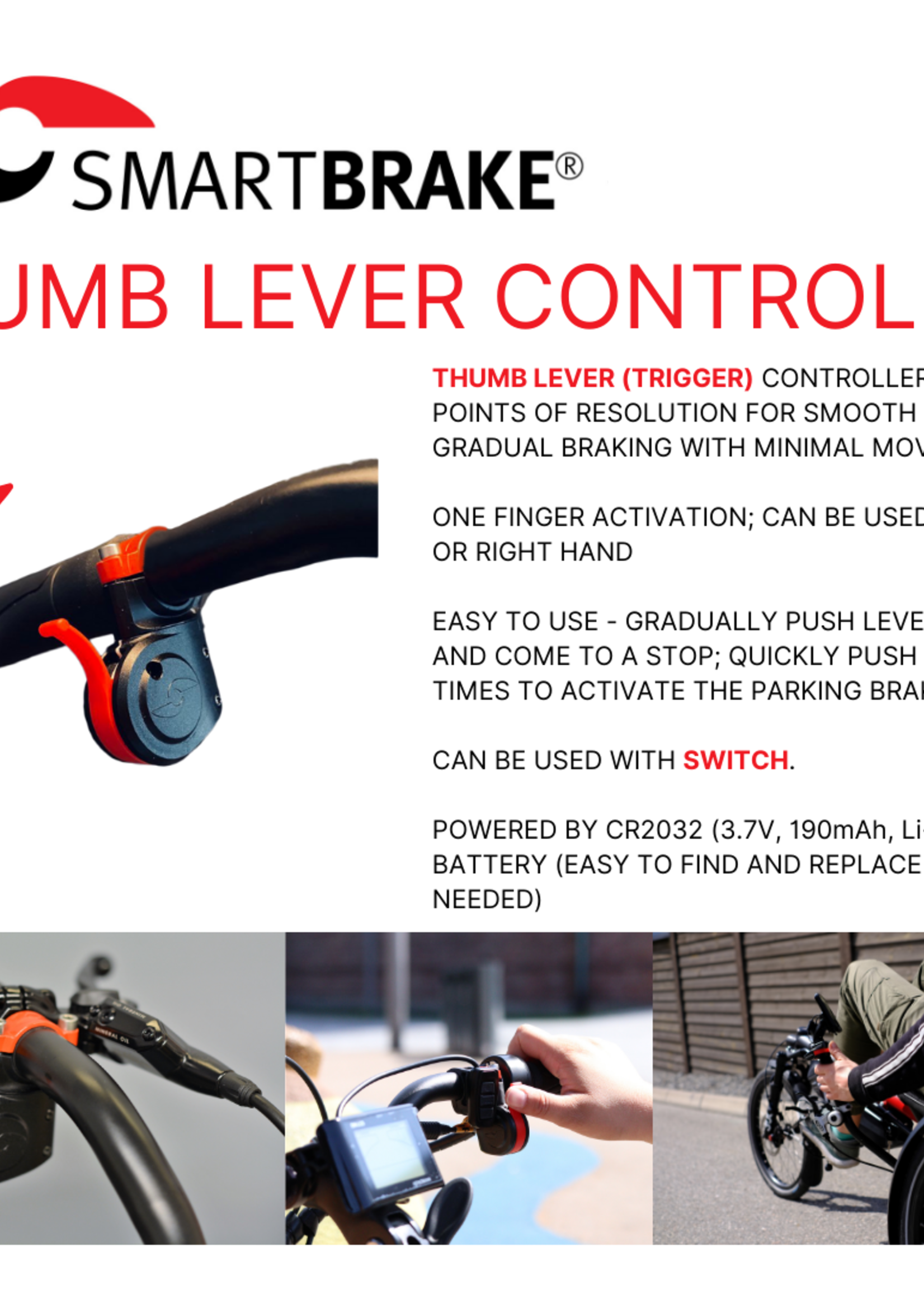 Smart Brake Smart Brake 1x2 Kit: Disc + Brake Lever + Thumb Lever