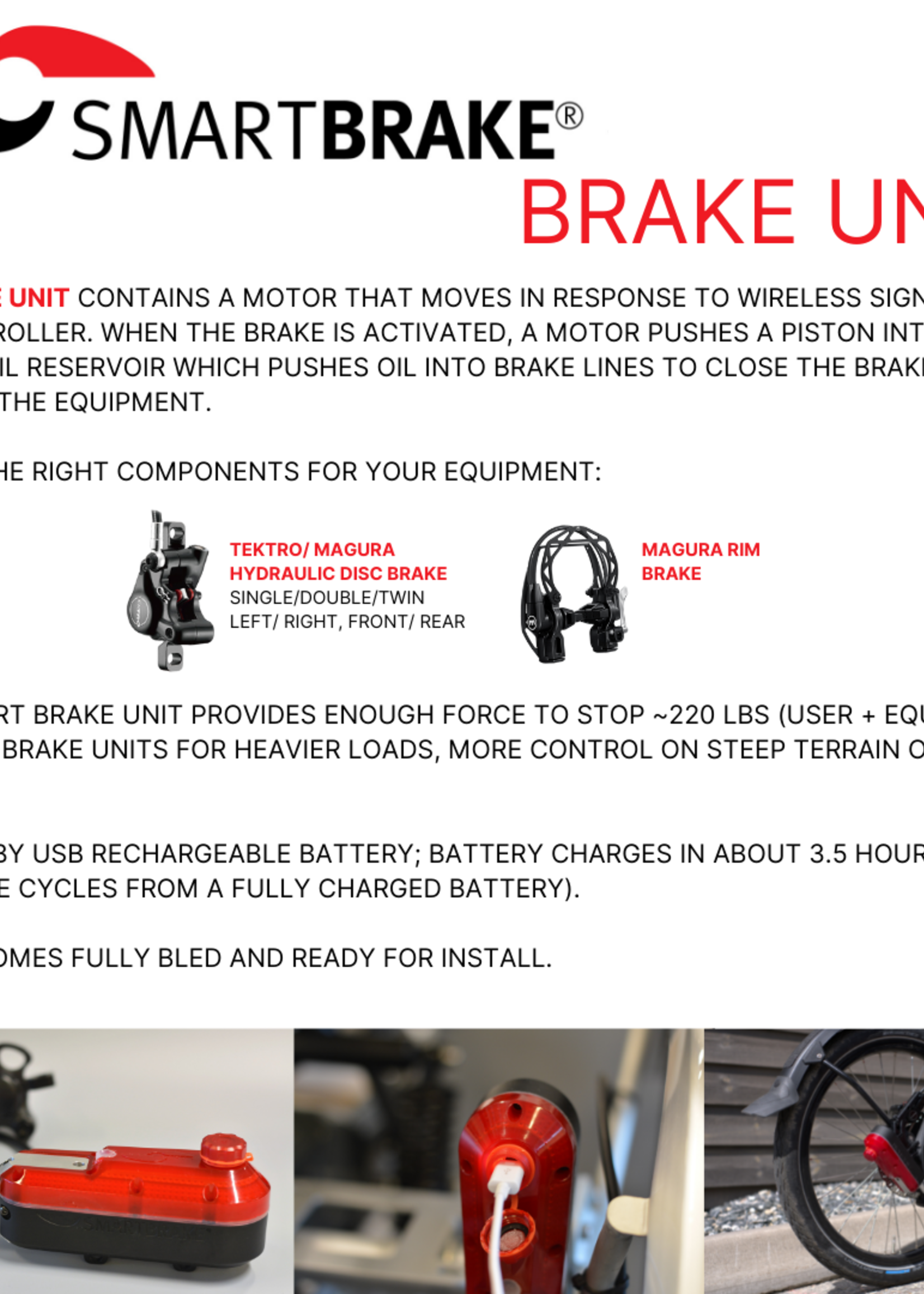 Smart Brake Smart Brake 1x2 Kit: Disc + Brake Lever + Thumb Lever
