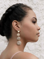 Bilum and Bilas Sowana Tri-Drop Earrings in Silver