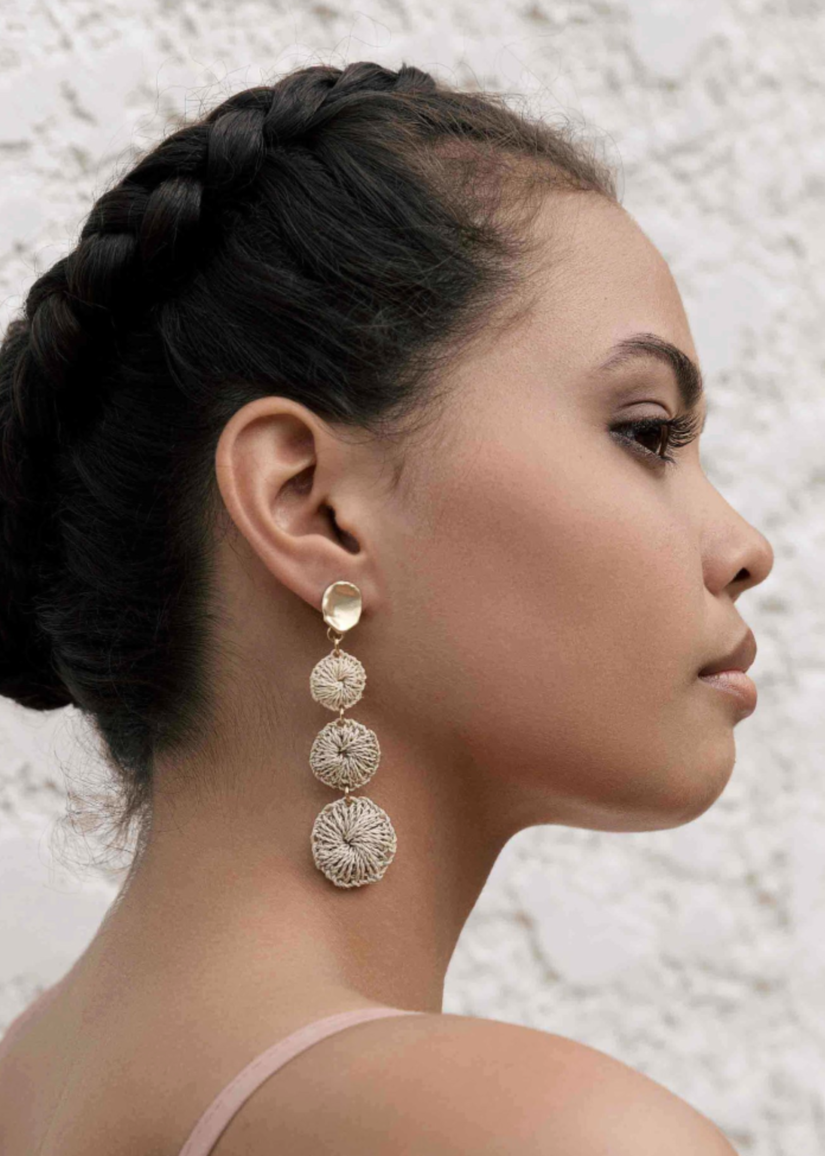 Bilum and Bilas Sowana Tri-Drop Earrings in Silver