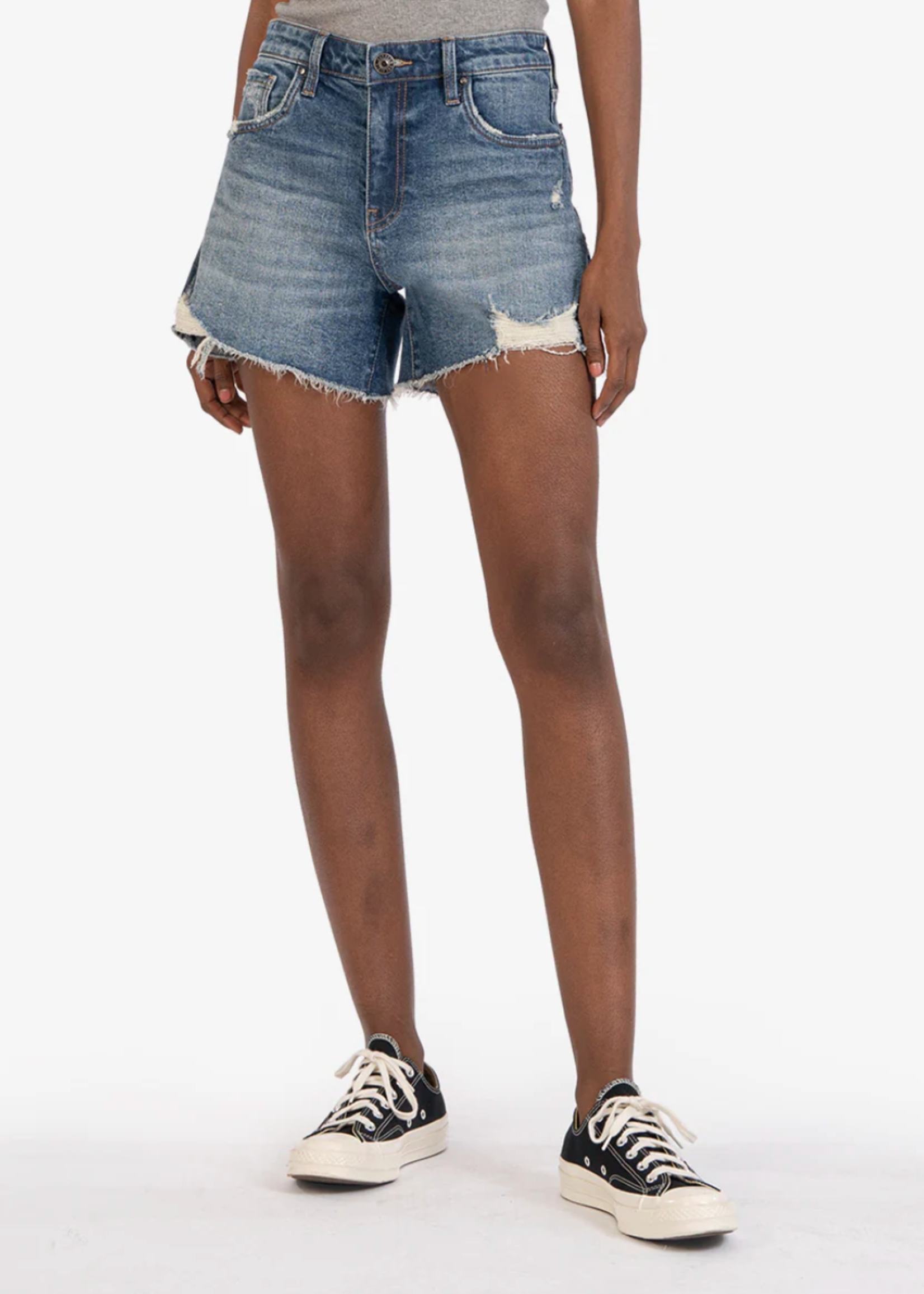 Kut from the Cloth Jane High Rise Long Short in Companion Wash