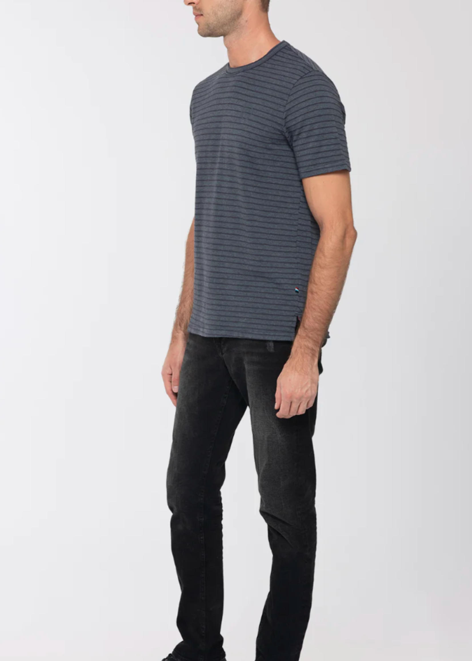 Sol Angeles Tonal Stripe Crew - Black