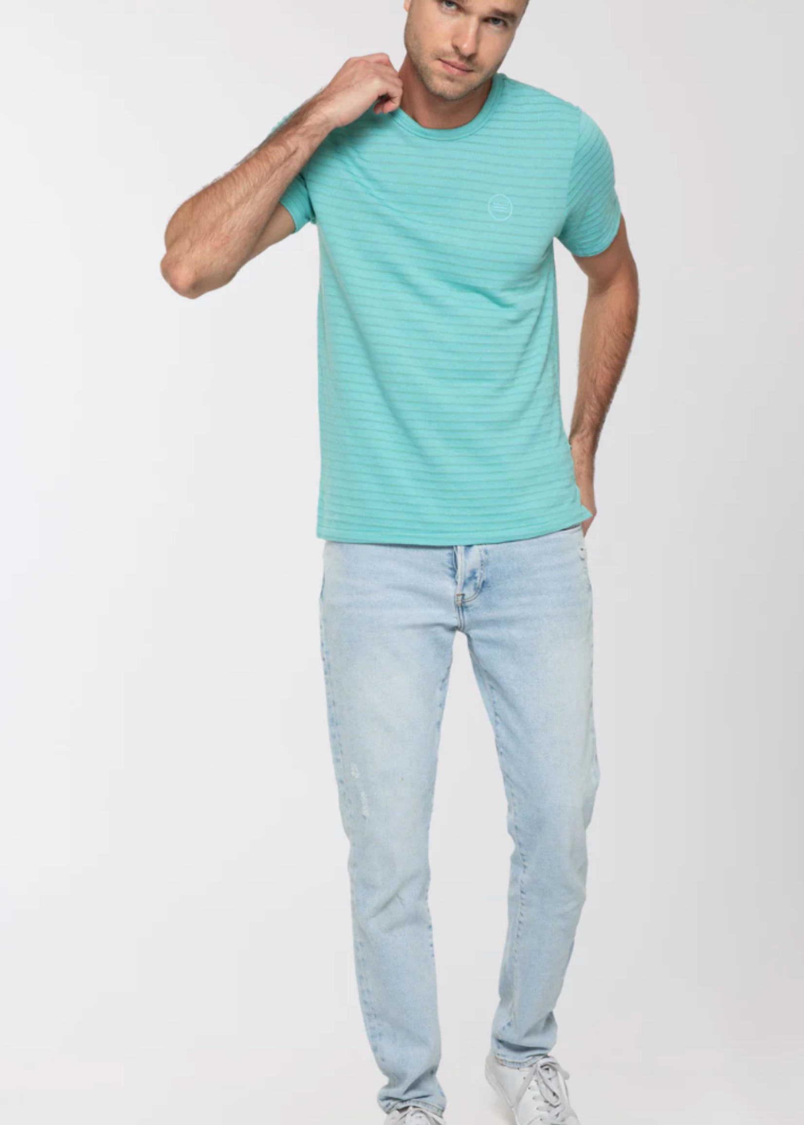 Sol Angeles Tonal Stripe Crew - Pool