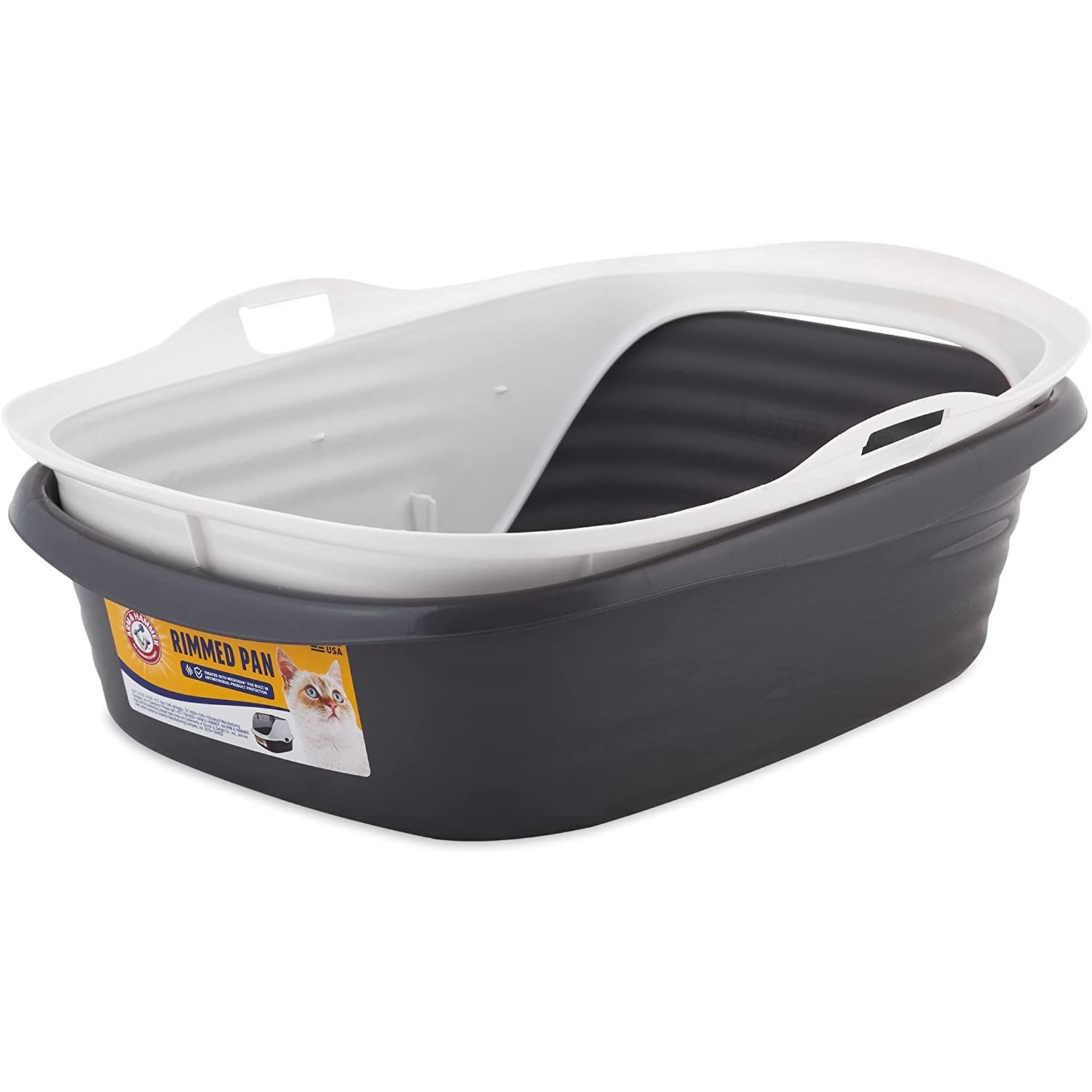 Arm & Hammer A & H Cat Rimmed Wave Pan Large - Black