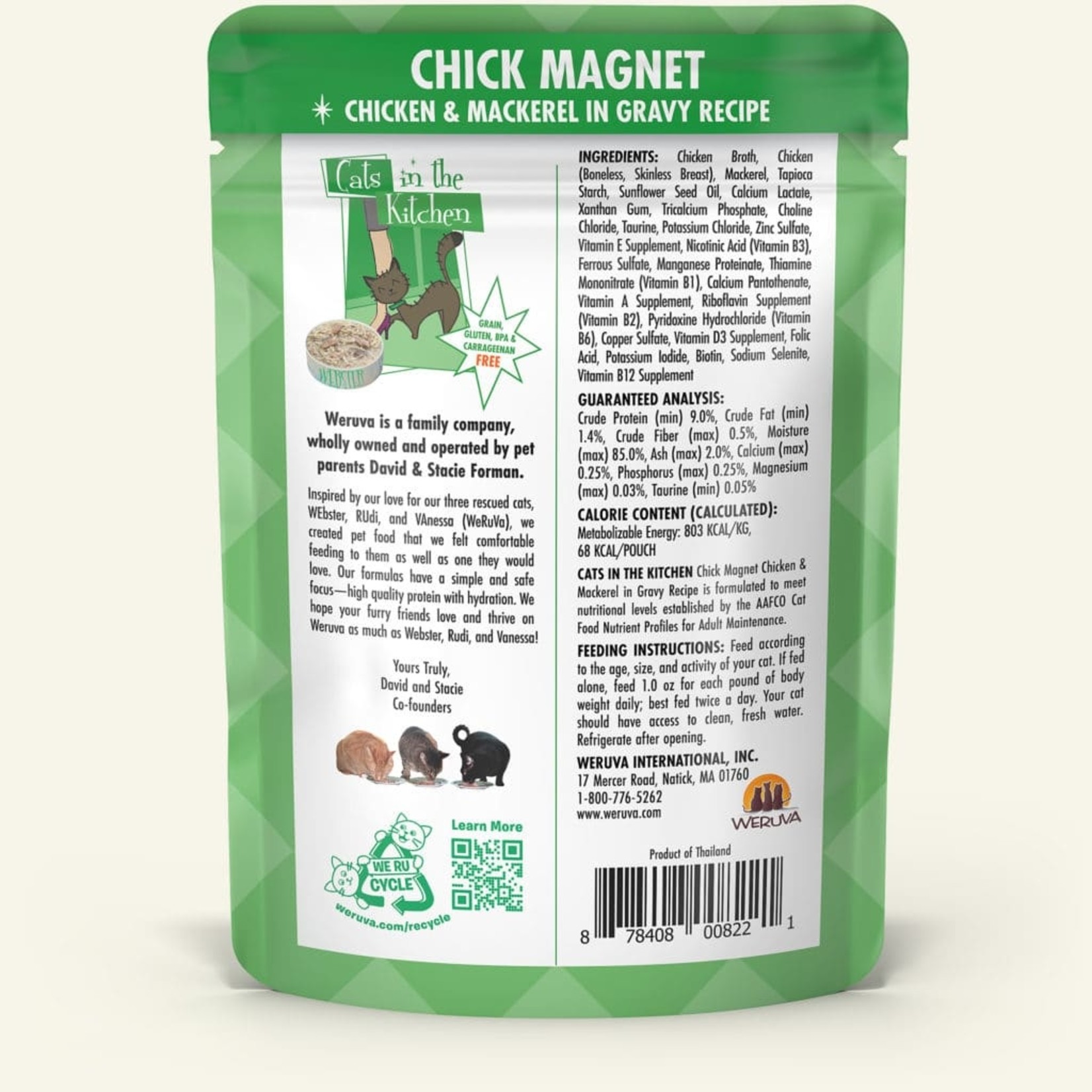 Weruva CITK Cat Chick Magnet, Chicken & Mackerel in Gravy 3oz Pouch