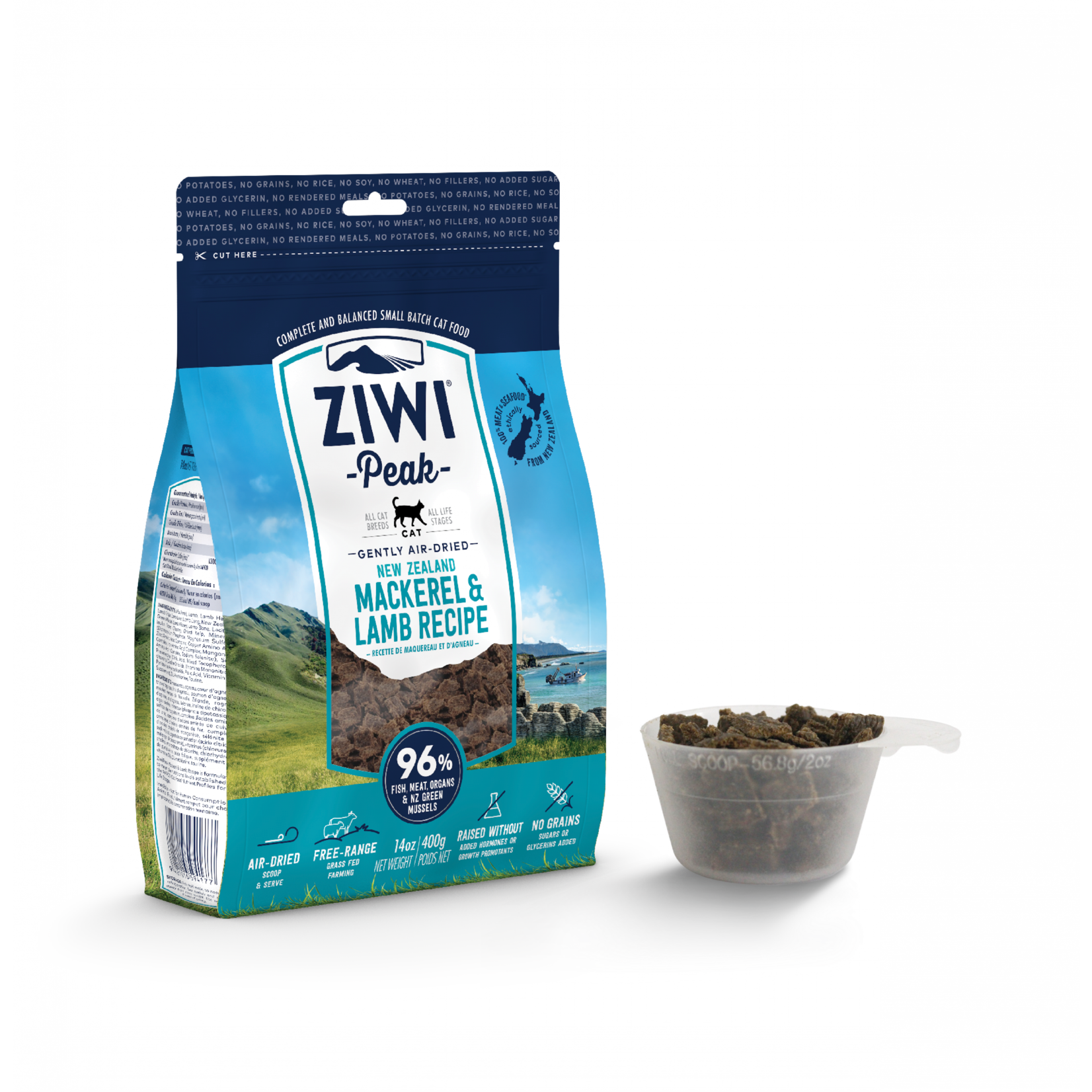 ZiwiPeak ZIWIPeak Air-Dried Mackerel & Lamb Recipe for Cats 400g