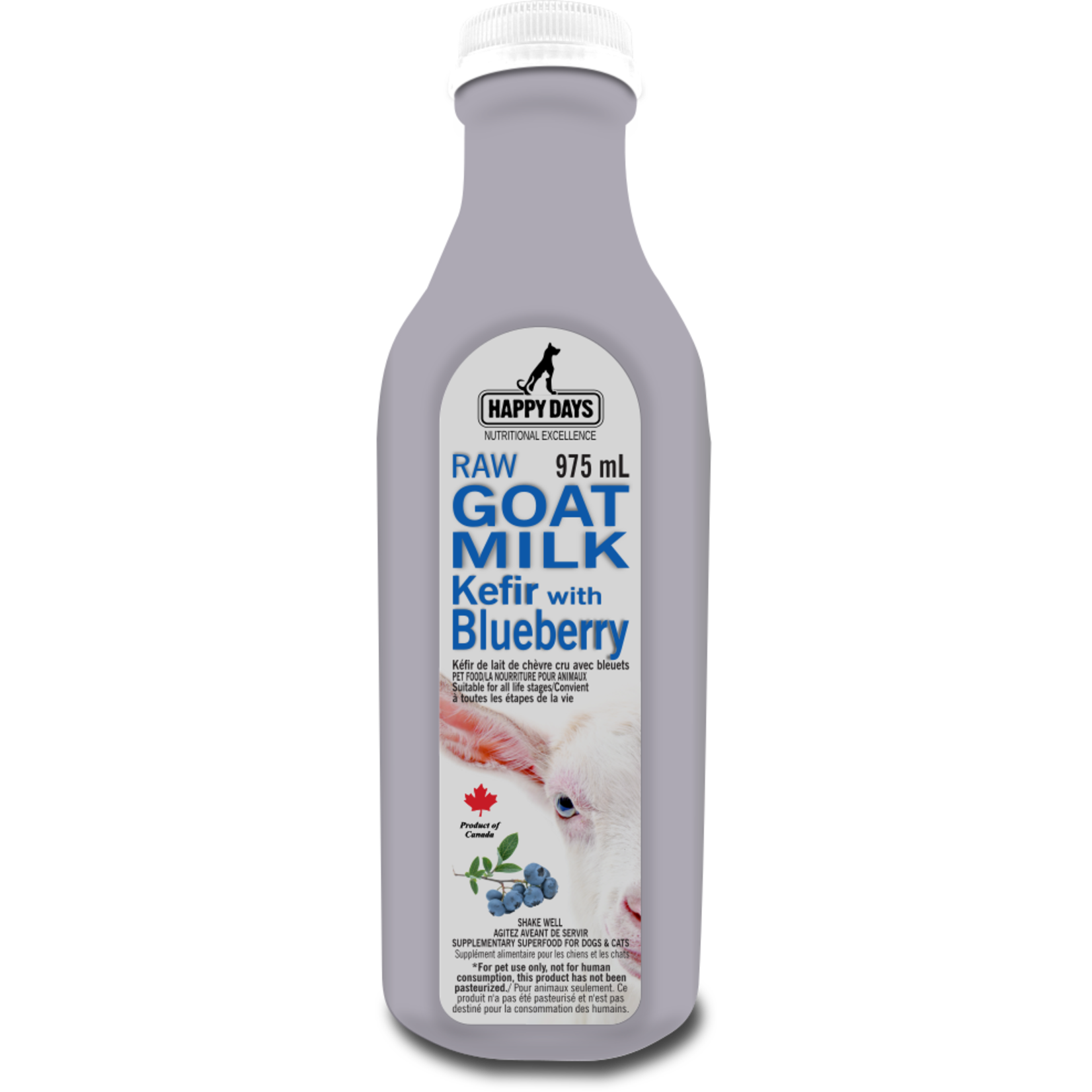 Happy Days Happy Days Raw Goat Milk Kefir with Blueberry 975ml    (DELIVERY UNAVAILABLE FOR THIS ITEM)