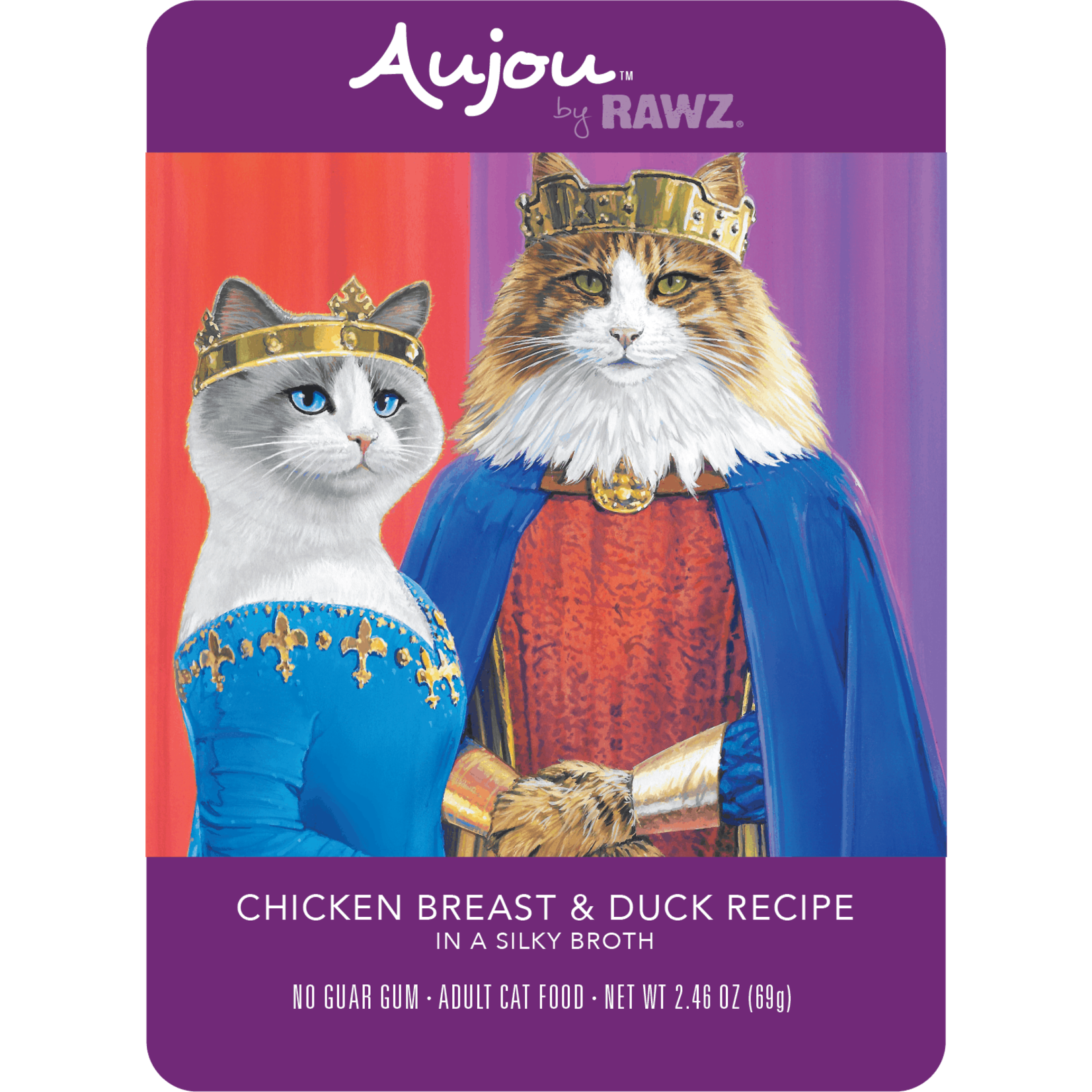 Aujou Aujou By RAWZ for Cats Chicken Breast & Duck Pouches  2.46oz/69g