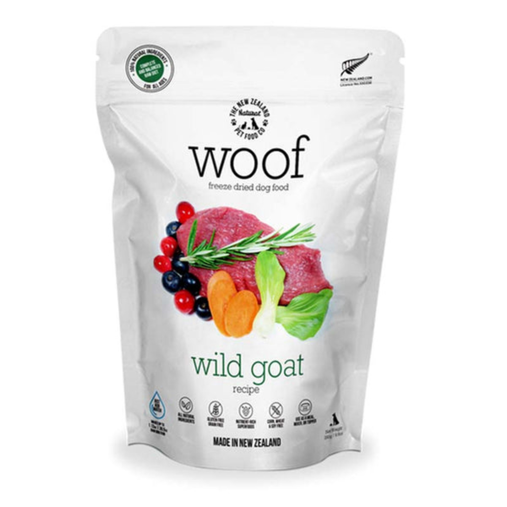 The New Zealand Pet Food Co THE NEW ZEALAND NATURAL PET FOOD CO WOOF Freeze-Dried Wild Goat 280g/9.9oz