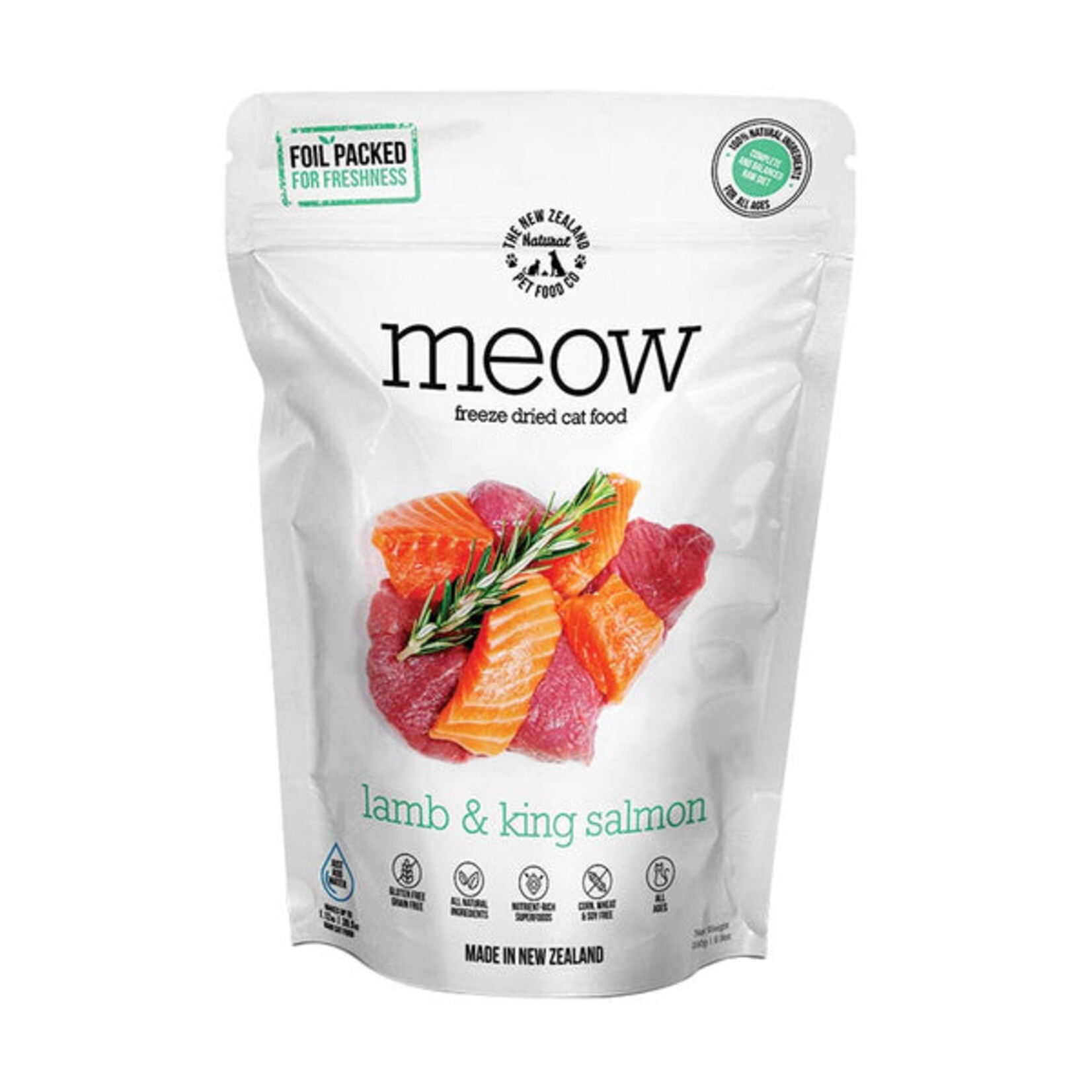 The New Zealand Pet Food Co THE NEW ZEALAND NATURAL PET FOOD CO MEOW Freeze-Dried Lamb & King Salmon Recipe 280g/9.9oz