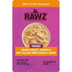 RAWZ Rawz Cat Shredded Chicken Breast, Pumpkin & New Zealand Green Mussels Recipe 69g Pouch