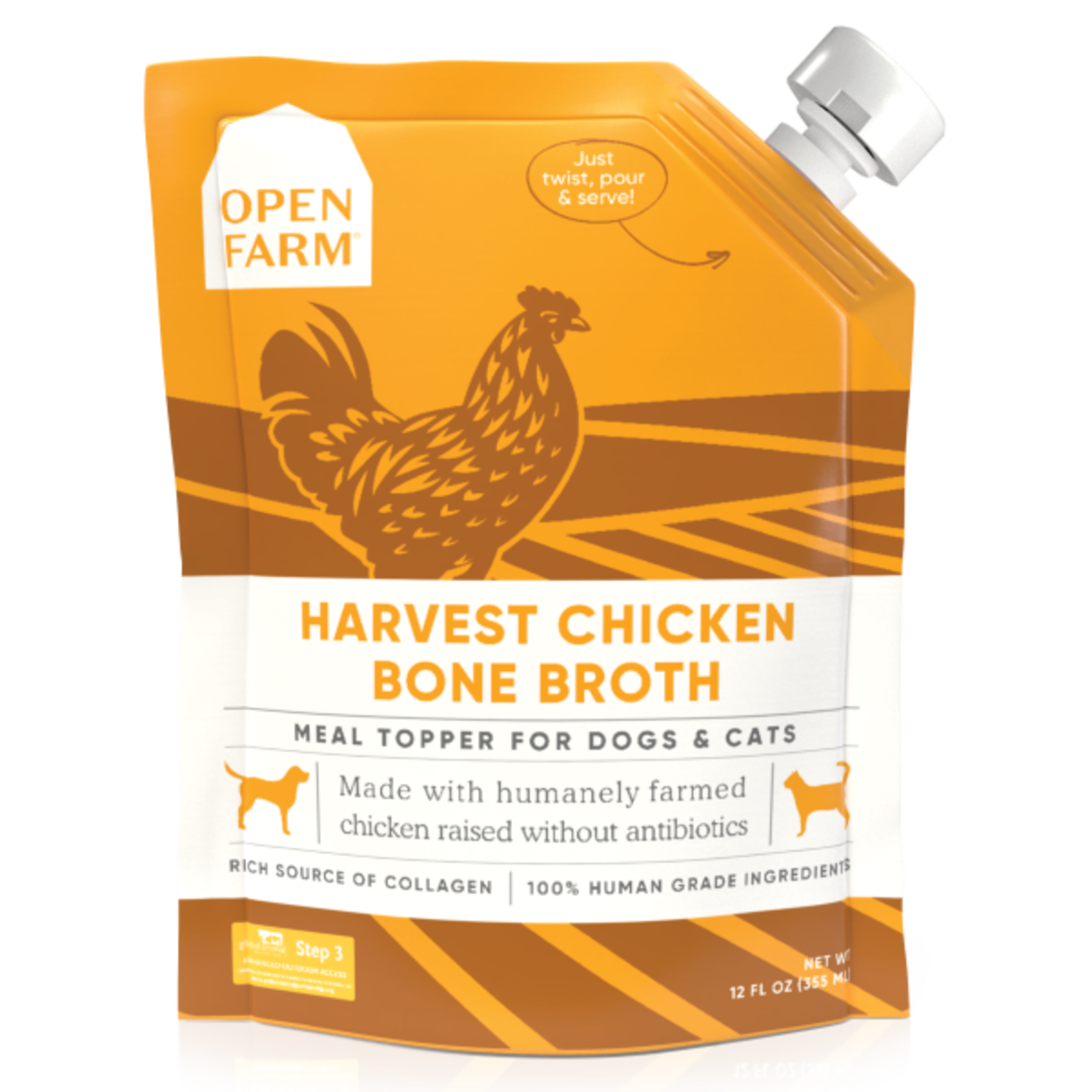 Open Farm Open Farm Harvest Chicken BONE BROTH for Dogs & Cats 355ml/12oz