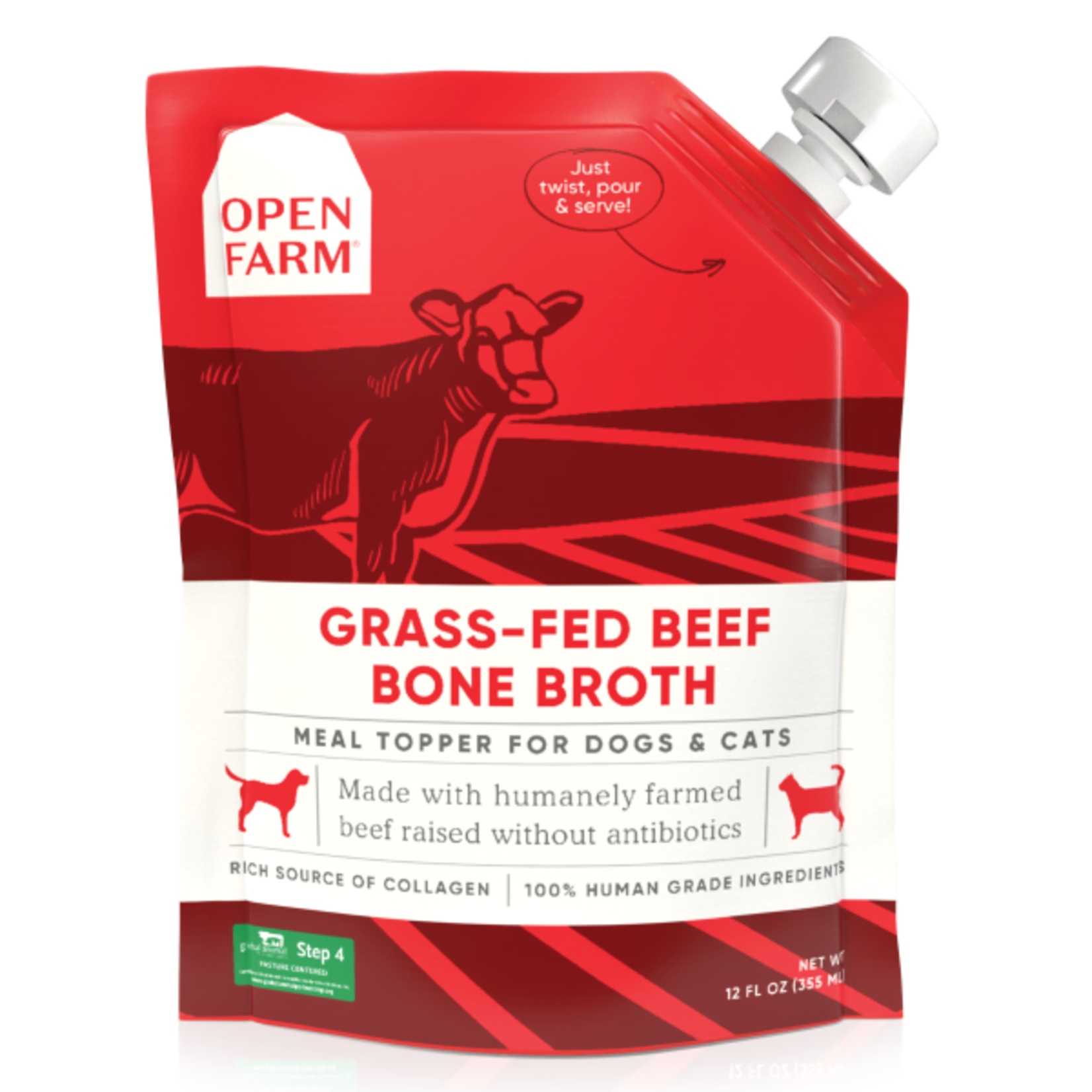 Open Farm Open Farm Grass-Fed Beef BONE BROTH for Dogs & Cats 355ml/12oz