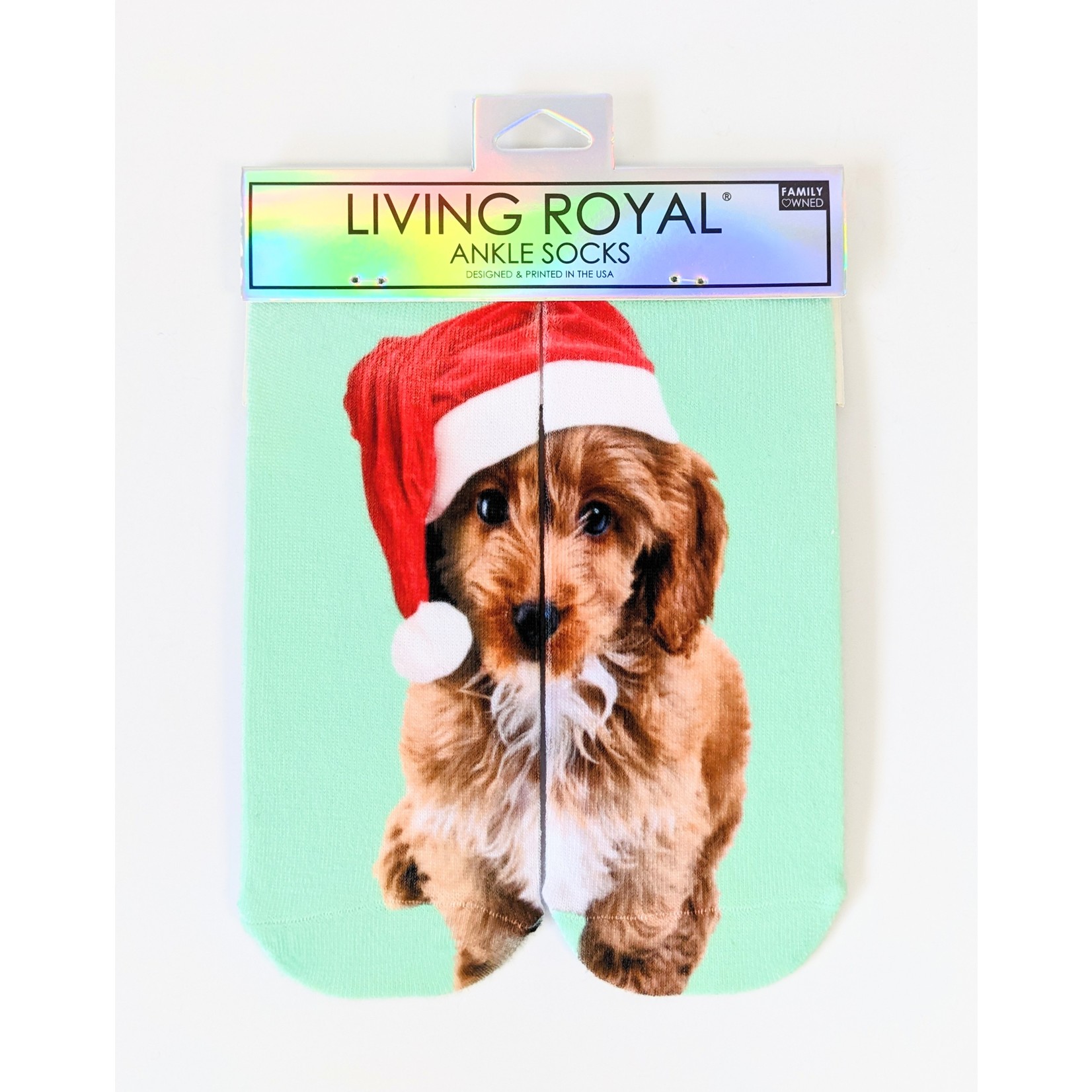 Living Royal LIVING ROYAL Santa Puppy Ankle Socks