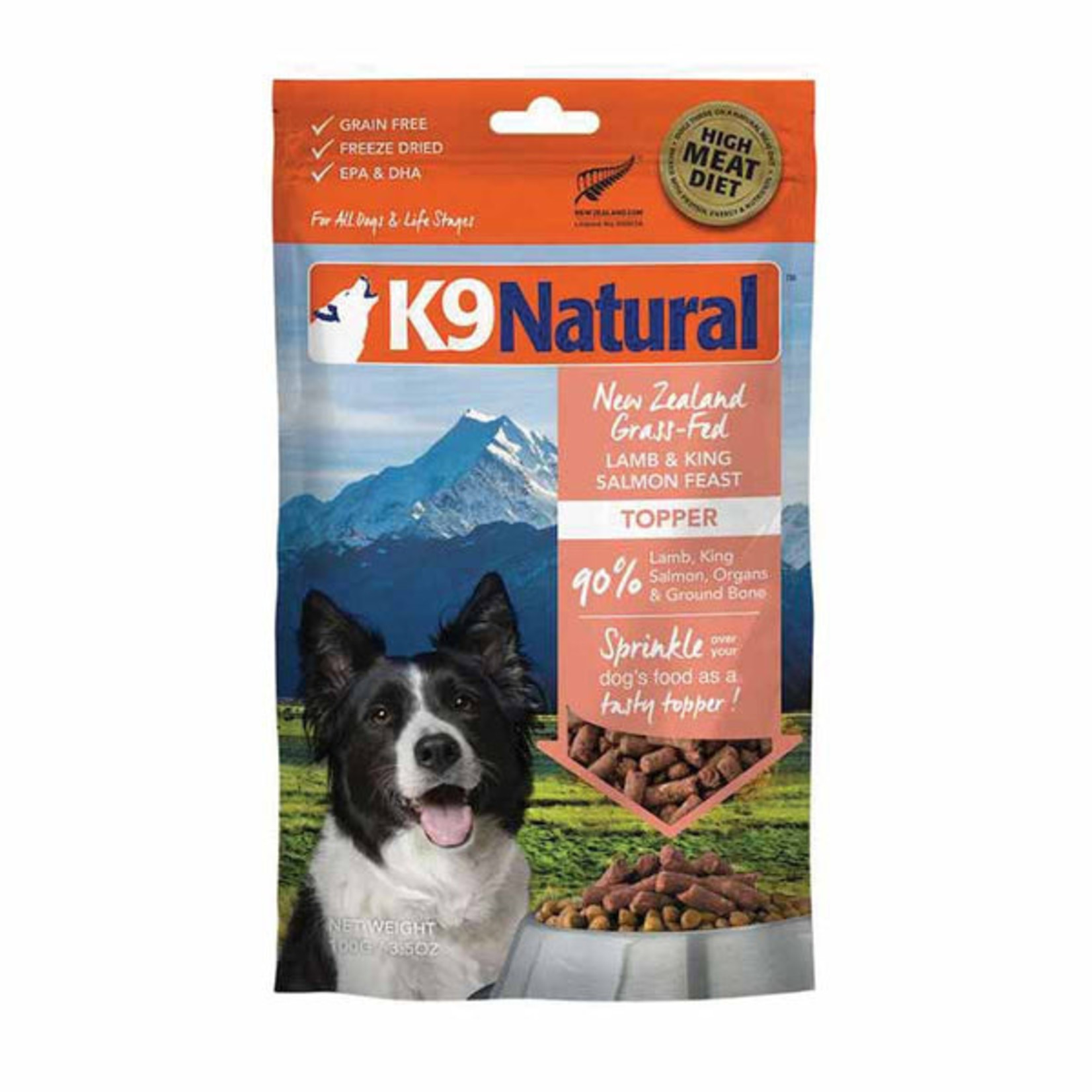 K9 Natural/Feline Natural K9 Natural New Zealand Grass-Fed Lamb & King Salmon Feast 100g/3.5oz Topper