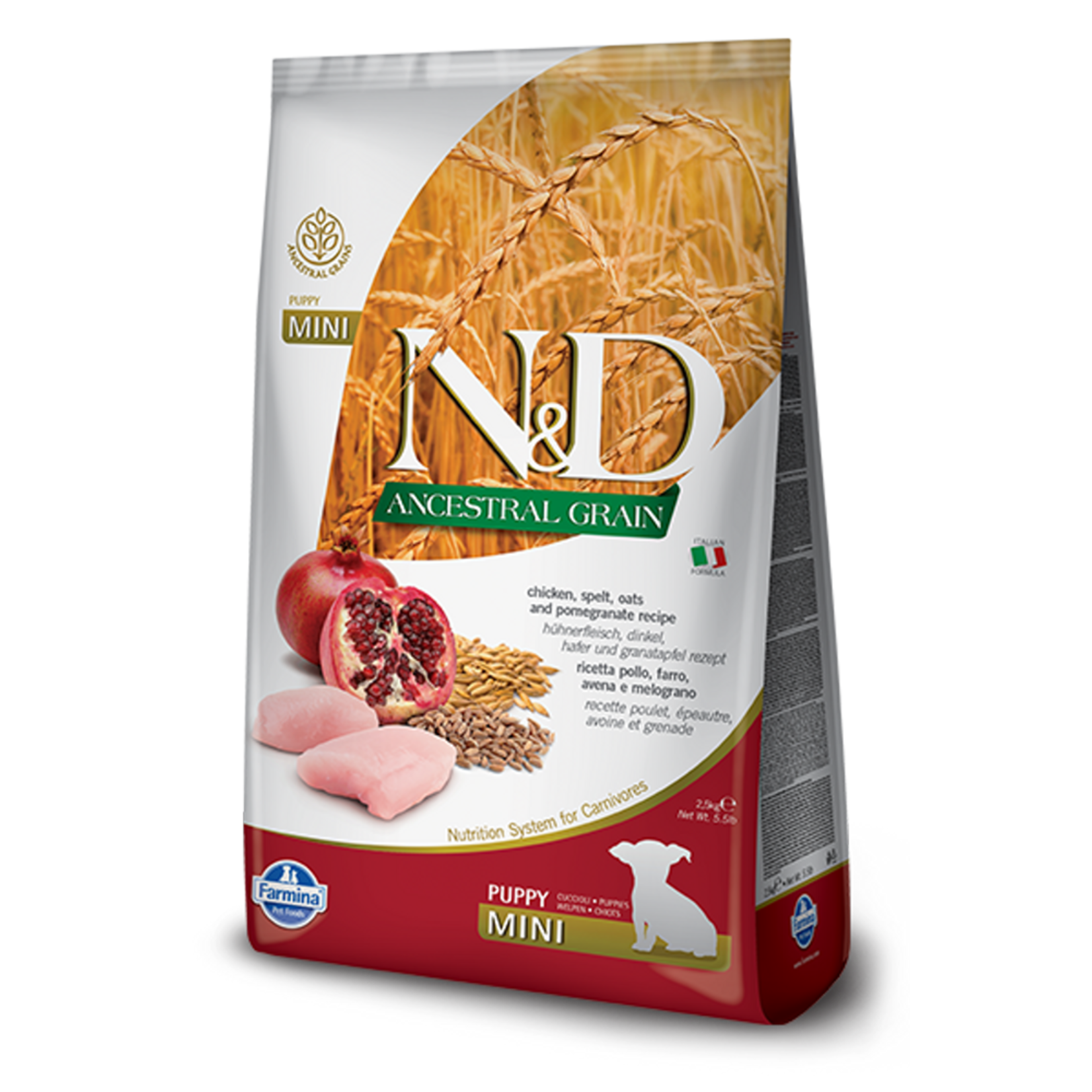 Farmina N&D ANCESTRAL GRAIN PUPPY Chicken Spelt Oats Pomegranate Mini 2.5kg