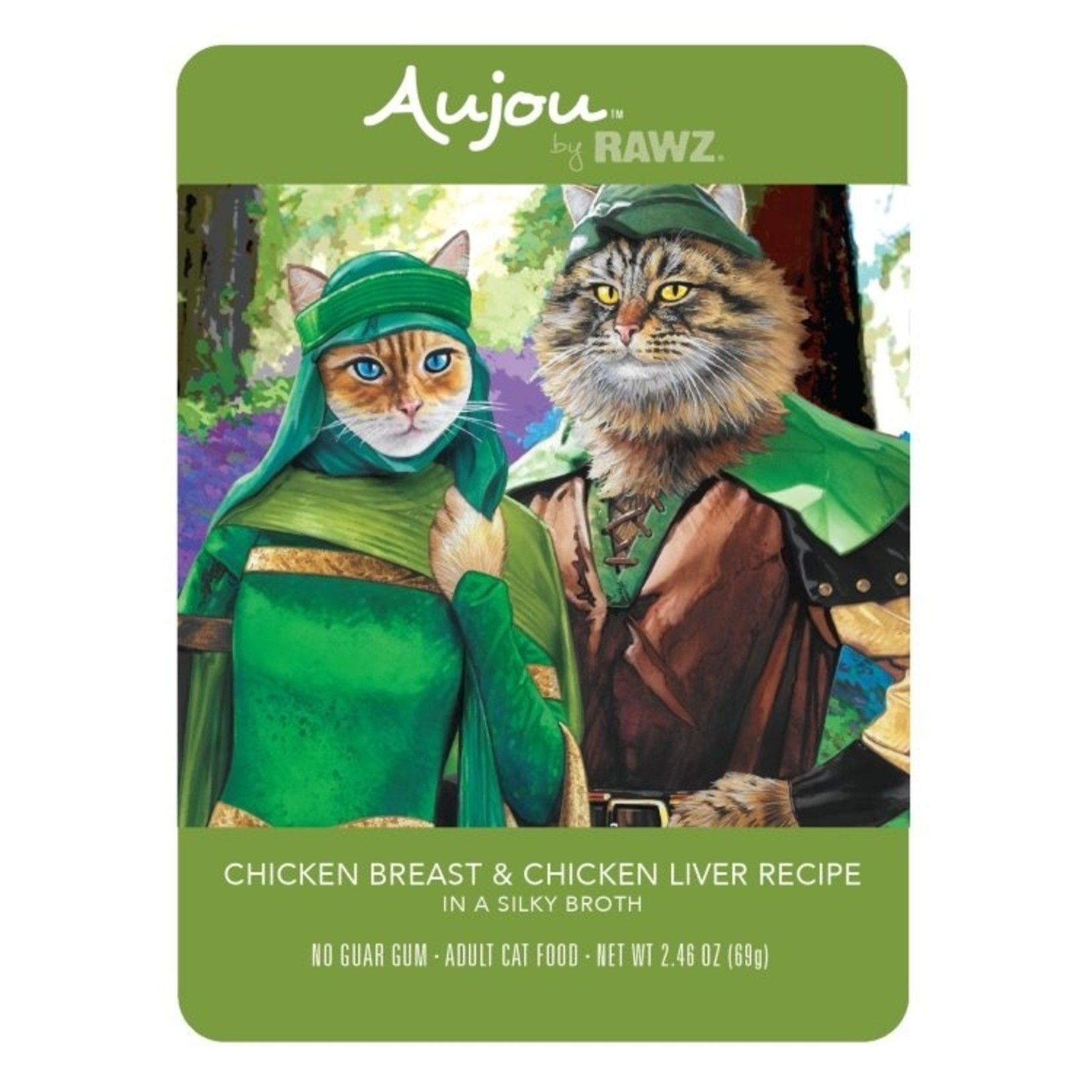 RAWZ Aujou By Rawz CAT Chicken Breast & Chicken Liver Pouches  2.46oz
