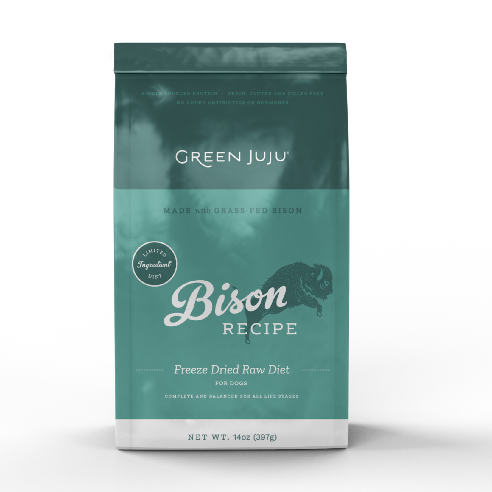 GREEN JUJU Green Juju for Dogs - Freeze Dried Bison Recipe - 14 oz