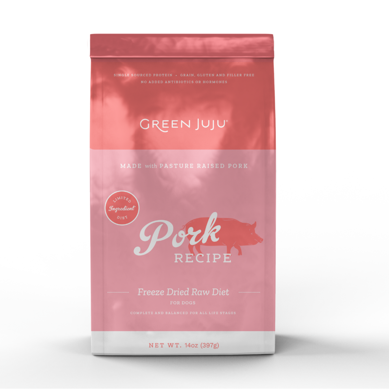 GREEN JUJU Green Juju for Dogs - Freeze Dried Pork Recipe - 14oz