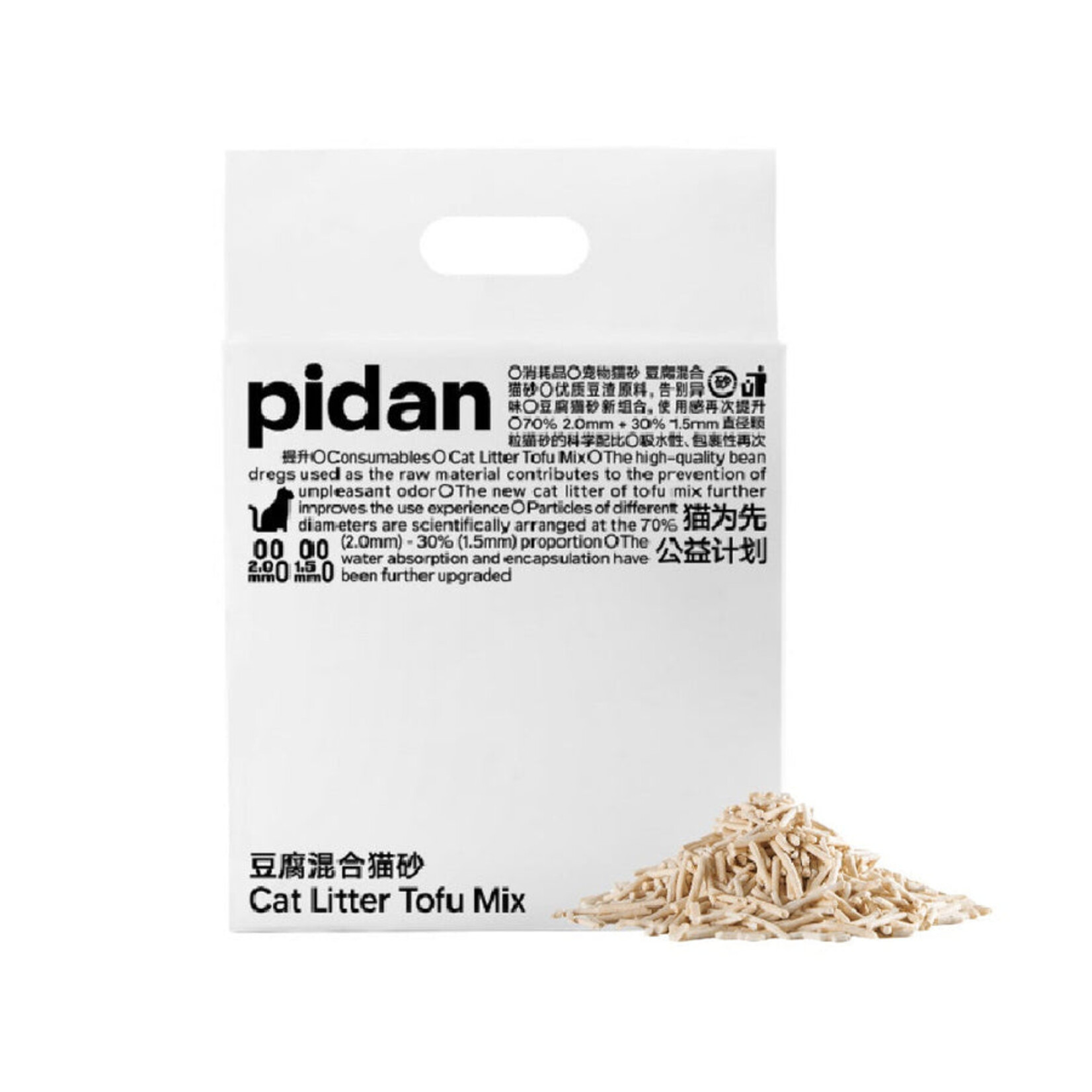 Pidan / Teddybob pidan Cat Litter Tofu Mix | 70% 2mm mix 30% 1.5mm Original Tofu Cat Litter