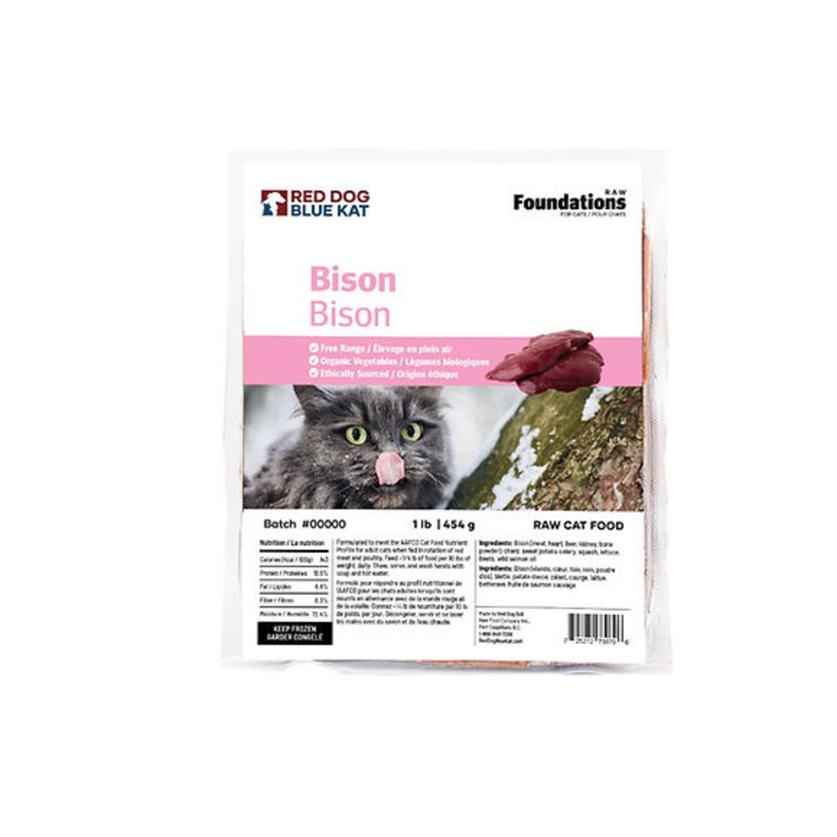 Red Dog Blue Kat RDBK Cat FOUNDATIONS Bison Recipe 4 1/4lb