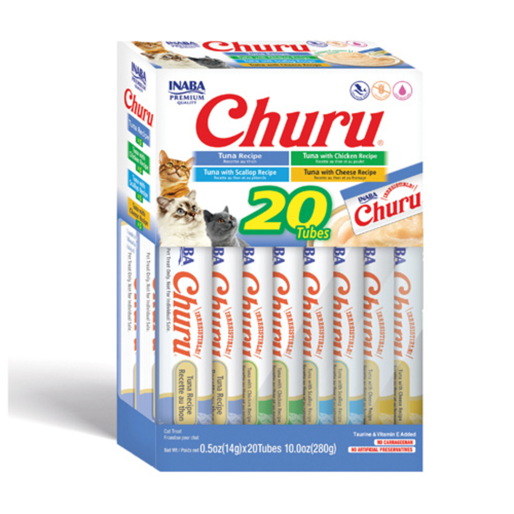 INABA Inaba Cat Churu Puree Tuna Varieties Box of 20 Tubes (280g)
